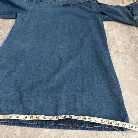 Maeve Anthropologie Denim Tie Shoulder Dress XL - Picture 6 of 9